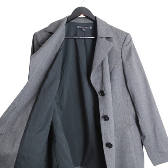 Lafayette 148 New York Blazer Jacket Women's Size 16 Charcoal Stretch Wool Blend - Picture 4 of 8
